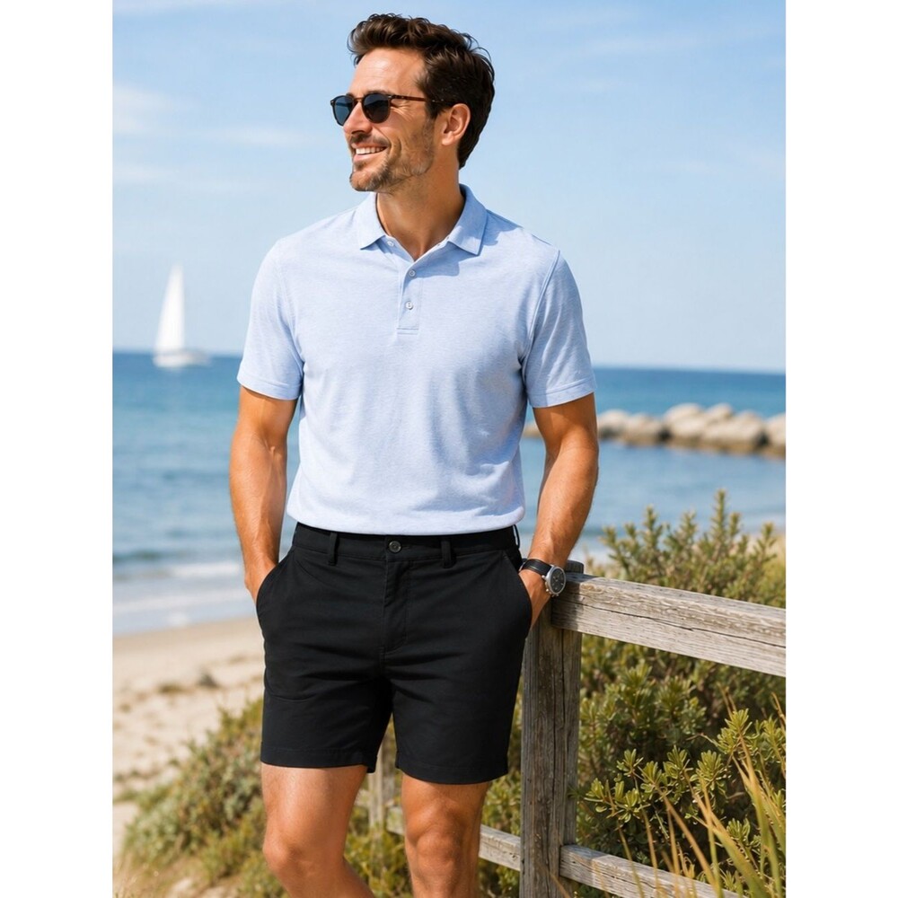 Tasc Golf Shorts Men 36 Black Bamboo Stretch Performance Tailored Resort Wear